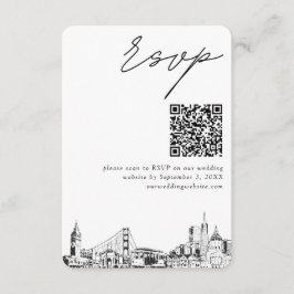 San Francisco Wedding Modern UAWG QR Code Begleitkarte