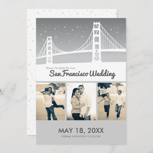 San Francisco Wedding Rett-the-date Save The Date (Vorne/Hinten)