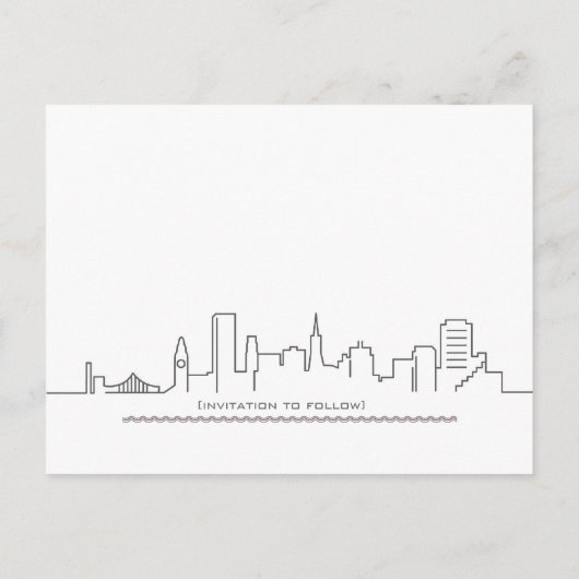 San Francisco Wedding Save the Date with Foto Ankündigungspostkarte (Rückseite)