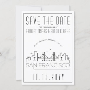 San Francisco Wedding   Skyline Save the Date Einladung