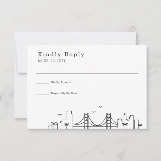 San Francisco Wedding | Skyline-UAWG RSVP Karte (Vorderseite)