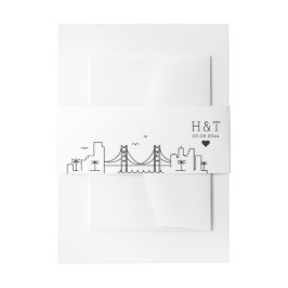 San Francisco Wedding | Stilisierte Skyline Monogr Einladungsbanderole