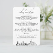 San Francisco Wedding Vertikale Details Begleitkarte (Stehend Vorderseite)