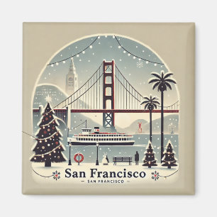 San Francisco Weihnachten - Golden Gate Bridge Magnet