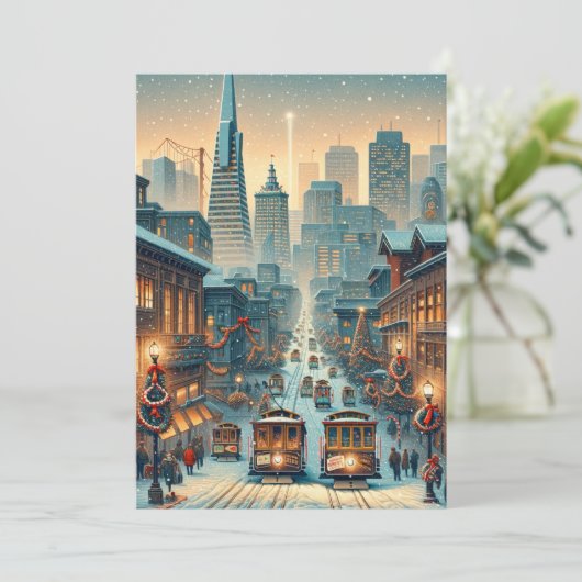San Francisco Weihnachten - Weihnachtskarte (Stehend Vorderseite)