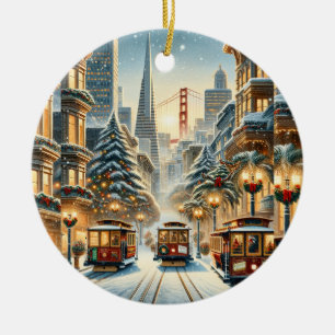 San Francisco Weihnachtseleganz - Karten Keramik Ornament