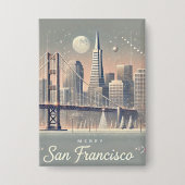San Francisco Weihnachtskarte | Golden Gate Bridge Button (Vorderseite)