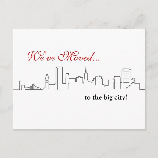 San Francisco - Wohnungsaufwärmung oder Umzug Ankündigungspostkarte (Vorderseite)