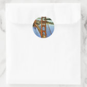 San Franciscos Golden Gate Bridge Runder Aufkleber (Tasche)