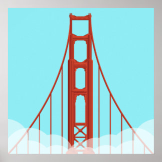 San Franciscos Ikonische Golden Gate Bridge Illust Poster