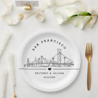San Franciso Skyline – Custom Wedding favor Pappteller