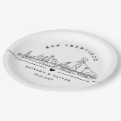 San Franciso Skyline – Custom Wedding favor Pappteller (Schrägansicht)
