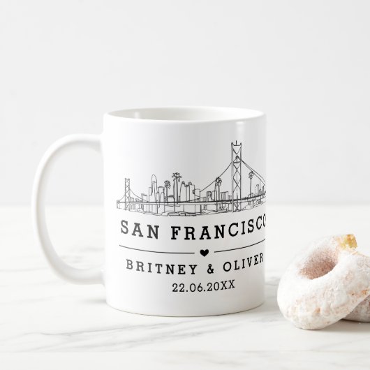 San Franciso Skyline - Gewohnte Hochzeit Kaffeetasse (Mit Donut)