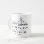 San Franciso Skyline - Gewohnte Hochzeit Kaffeetasse (Vorderseite Links)