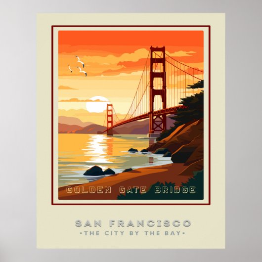 San Frans Golden Gate Bridge Travel Poster (Vorne)