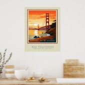San Frans Golden Gate Bridge Travel Poster (Küche)