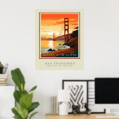 San Frans Golden Gate Bridge Travel Poster (Heimbüro)