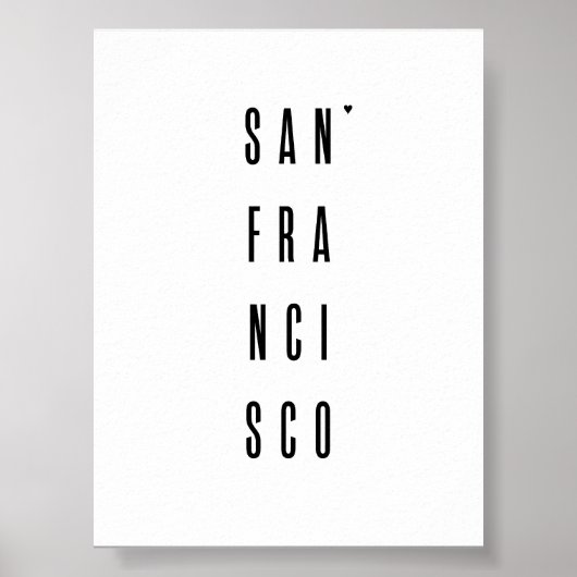 San Fransisco - minimalistic typography poster (Vorne)