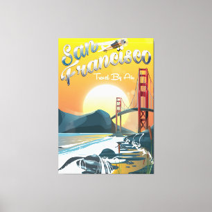 San Fransisco "Reisen auf dem Luftweg" Goldener So Leinwanddruck