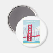 San Fransisco, USA - Vintage Travel Poster Magnet (Vorderseite/Rückseite)