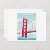 San Fransisco, USA - Vintage Travel Poster Postkarte (Vorne/Hinten)