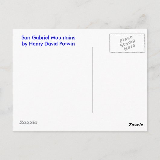 San Gabriel Berge Postkarte (Rückseite)
