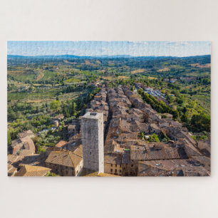 San Gimignano aus der Luft, Toskana Puzzle