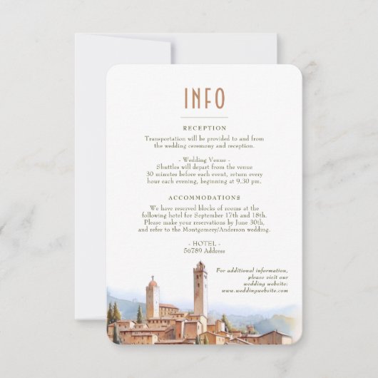 San Gimignano Italien Details Info Beilage Karte (Vorderseite)