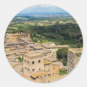San Gimignano, Italien Runder Aufkleber