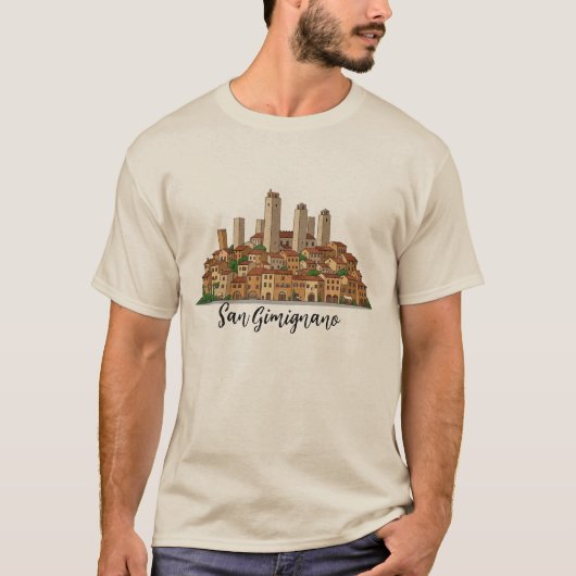 San Gimignano Italien Toskana T-Shirt (Vorderseite)