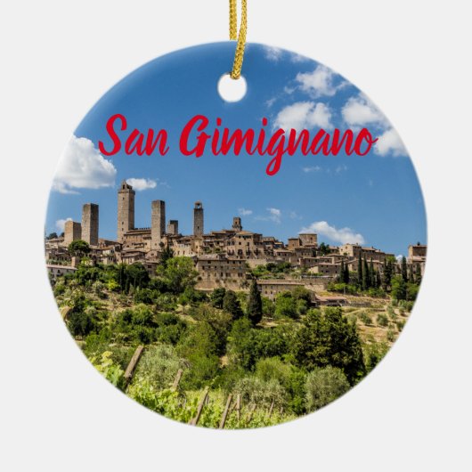 San Gimignano Toskana Italien Panorama Souvenir Keramik Ornament (Vorne)