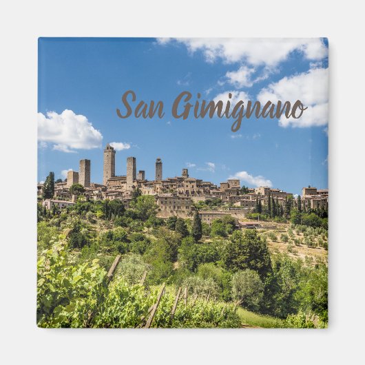 San Gimignano Toskana Italien Panorama Souvenir Magnet (Vorne)