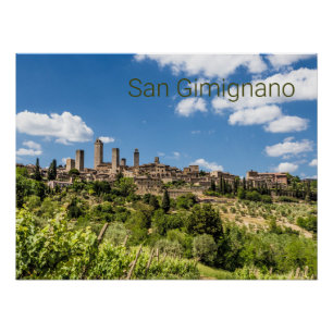 San Gimignano Toskana Italien Panorama Souvenir Poster