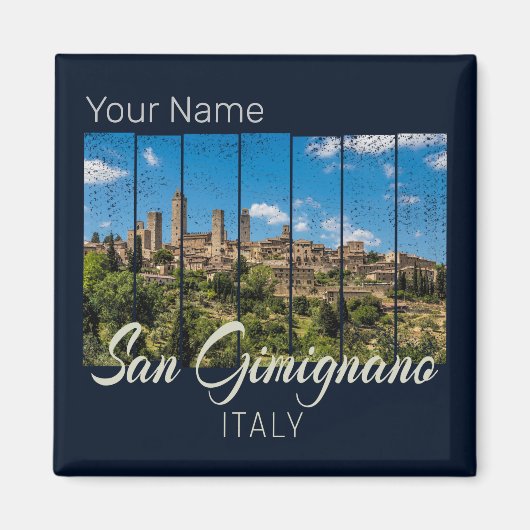 San Gimignano Toskana Italien Vinodine Panoramasic Magnet (Vorne)