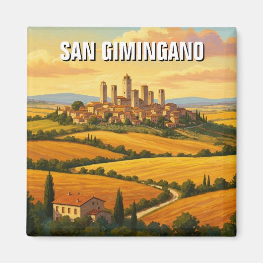 San Gimingano Italien Reisen Magnet (Vorne)