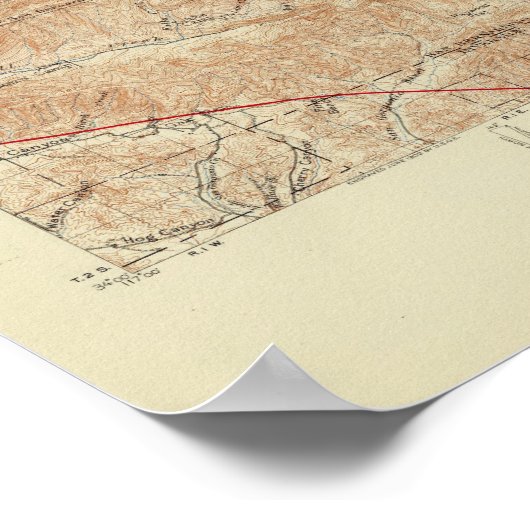 San Gorgonio quadrangle showing San Andreas Rift Poster (Ecke)