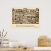 San Jacinto, CA Panorama Karte - 1886 Poster (Küche)