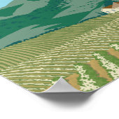 San Joaquin Valley Kalifornien Reiseplakat Poster (Ecke)