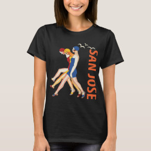San Jose Art Deco Retro Orange Reise T-Shirt