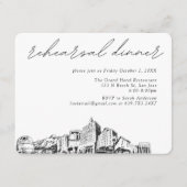 San Jose CA Hochzeit Elegante Probe Abendessen Begleitkarte (Vorderseite)