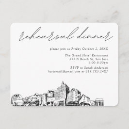 San Jose CA Hochzeit Elegante Probe Abendessen Begleitkarte
