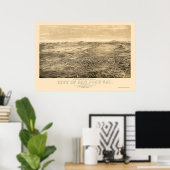 San Jose, CA Panorama Karte - 1869 Poster (Heimbüro)