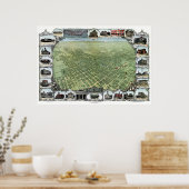 San Jose, CA Panorama Karte - 1901 Poster (Küche)