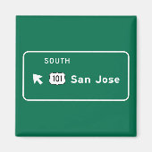 San Jose, CA Road Sign Magnet (Vorne)