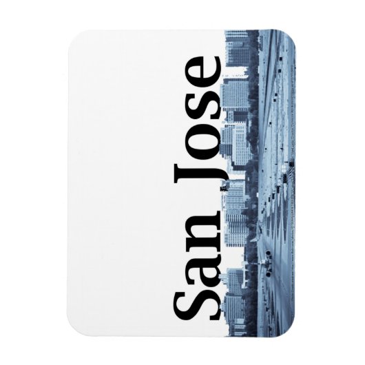 San Jose CA Skyline mit San Jose im Himmel Magnet (Vertikal)