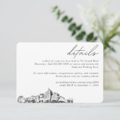 San Jose CA Wedding Hotel Zimmerblock Details Begleitkarte (Stehend Vorderseite)