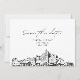 San Jose CA Wedding Save the Date Modern Einladung