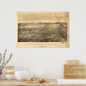 San Jose California 1869 Panoramakarte Poster (Küche)