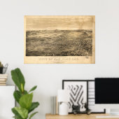 San Jose California 1869 Panoramakarte Poster (Heimbüro)