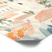 San Jose California Gouache Illustration Travel Poster (Ecke)